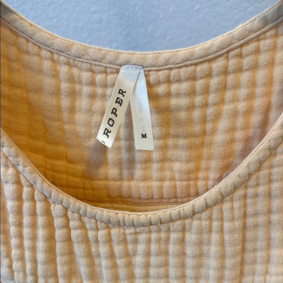 Roper Light Yellow Sleeveless Cotton Gauze Tank Dress- Women - Picture 2 of 6